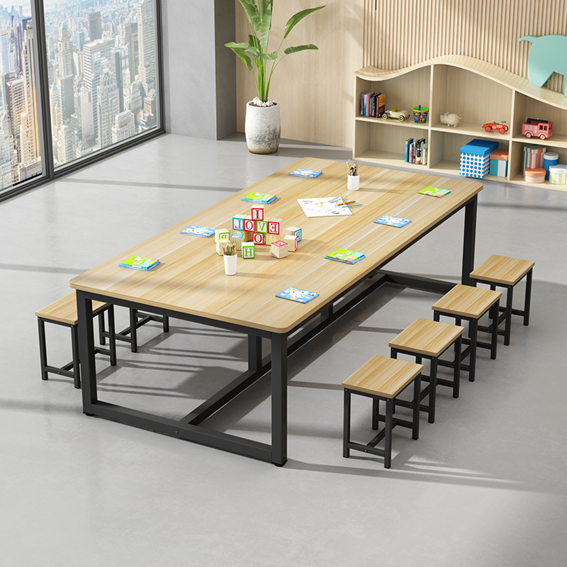 Drawing table Kindergarten Fine arts training Children's class table and chairs Supplementary Workshop Colorful Table Painting Room Manual Tutoring Class-Taobao