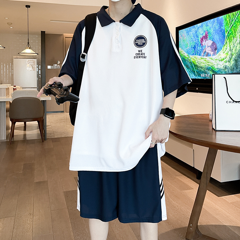 13 Teenage Short-Sleeved T-Shirt for Boys 12-15 Years Old Junior High School Students Polo Shirt 14 Big Kids Summer Sports Suit 16