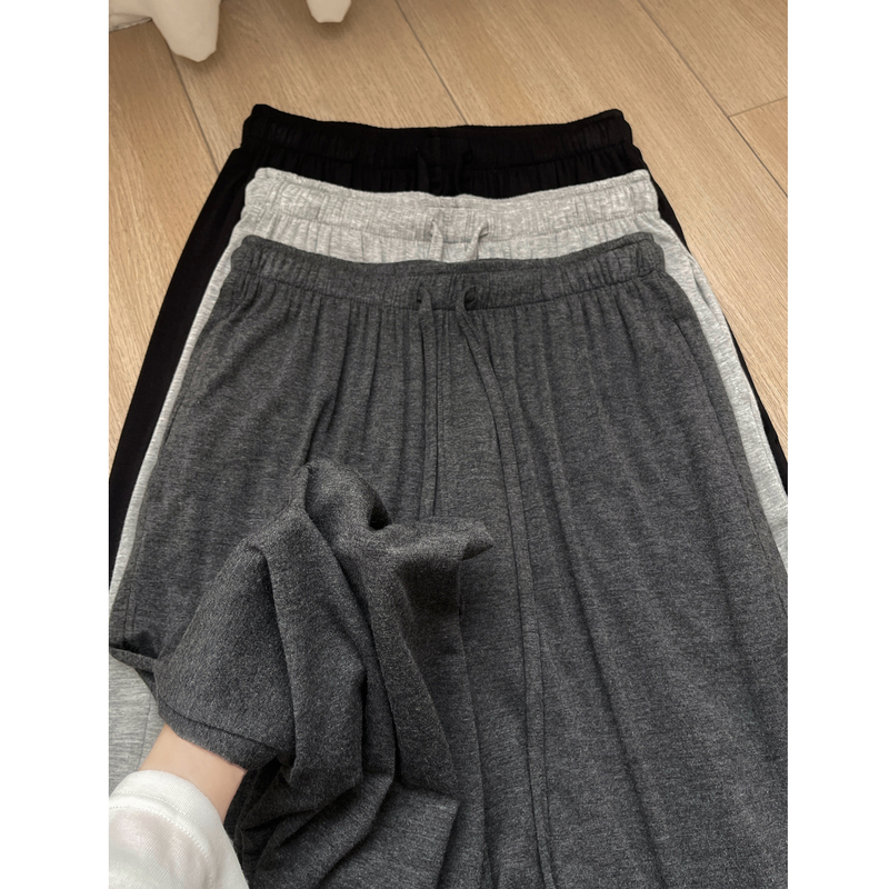 Ice Silk Quick-Dry Pants for Women, Summer Thin Style 2026 New Loose Wide-Leg Gray Drapey Modal Casual Women's Pants Ice Silk Quick-Dry Pants for Women, Summer Thin Style 2026 New Loose Wide-Leg Gray Drapey Modal Casual Women's Pants