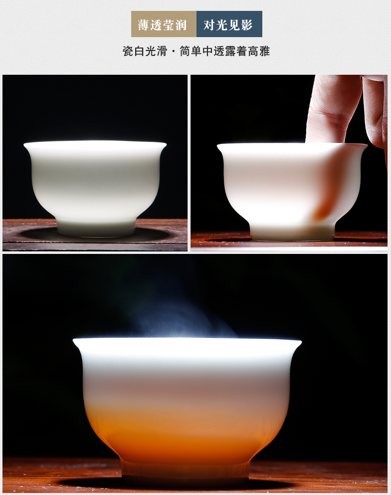 The three frequently small jingdezhen ceramic cups kung fu tea set sample tea cup cup S41020 mini white porcelain cup individuals