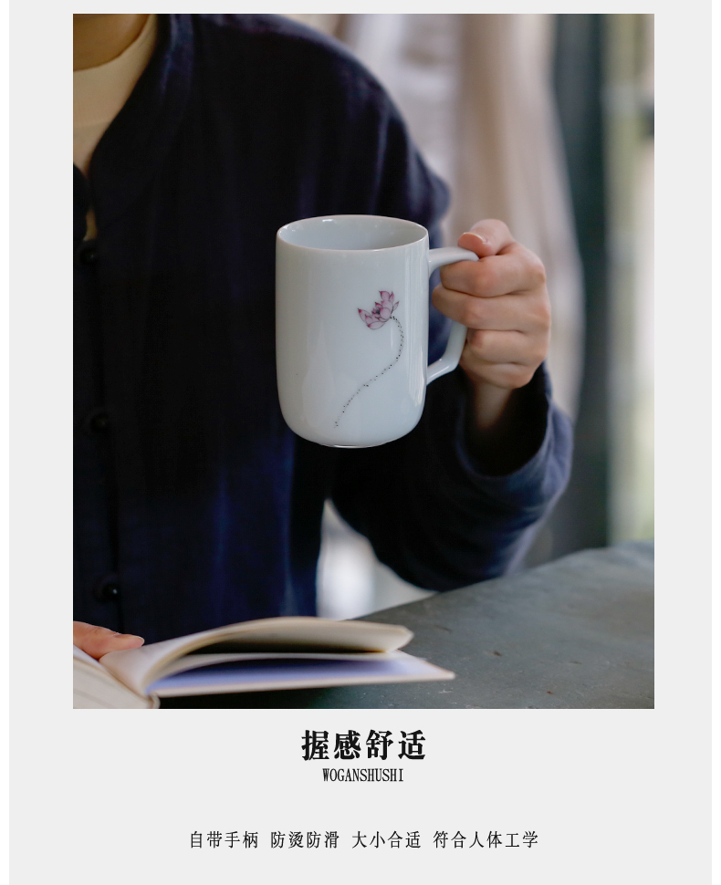 Three frequently hall, pure hand - made ceramic cups with filter with cover S61050 office cup tea cup tea separation