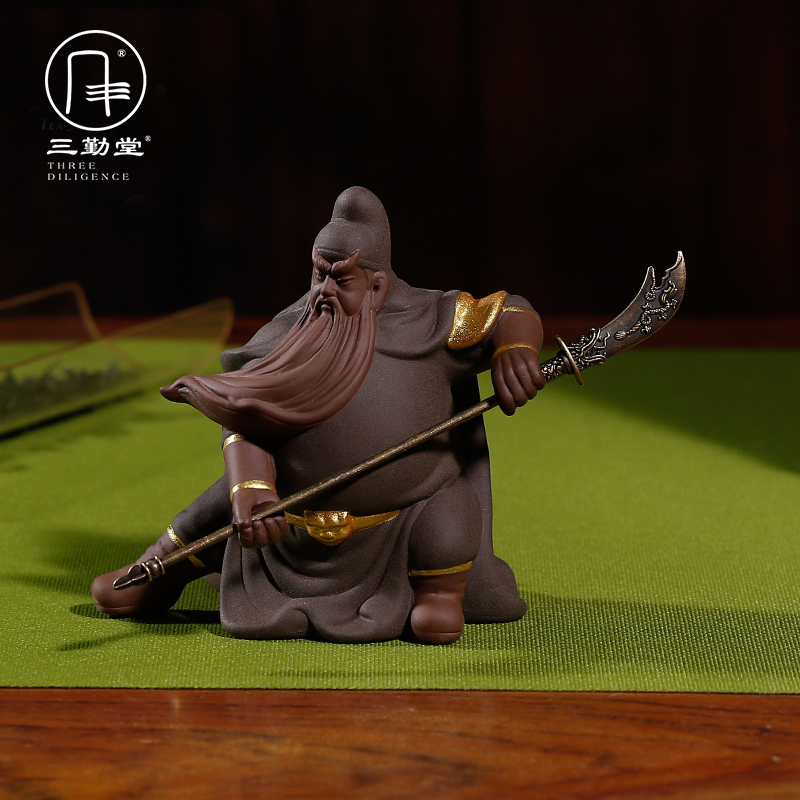 Three frequently hall yixing purple sand guan gong tea pet creative play manual its tea tea tray tea taking crafts S06034