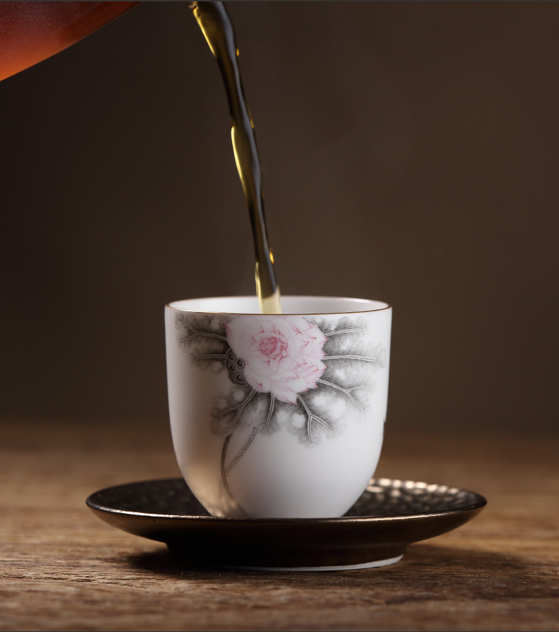 The three frequently ceramic cups sample tea cup color ink master cup single CPU jingdezhen kung fu tea set personal cup fragrance - smelling cup