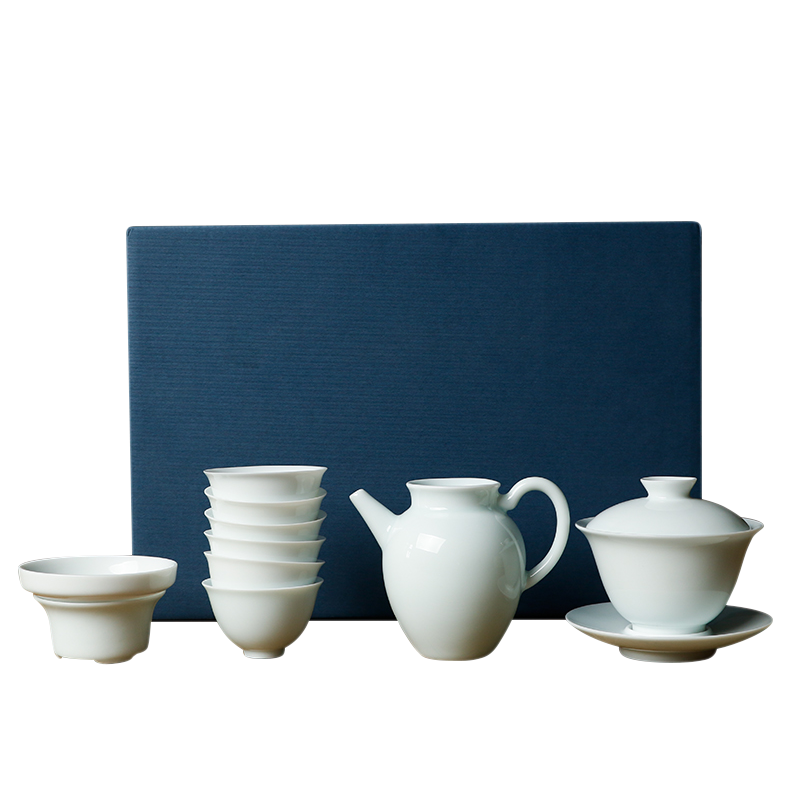 Three frequently kung fu tea set # jingdezhen ceramic tea cup lid bowl of a complete set of nine ST1015 head group
