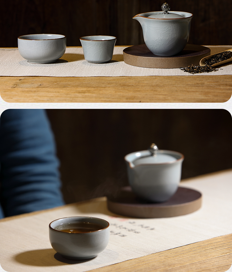 Your up crack cup three frequently hall hand grasp pot of tea set of jingdezhen ceramic kung fu tea set of portable travel