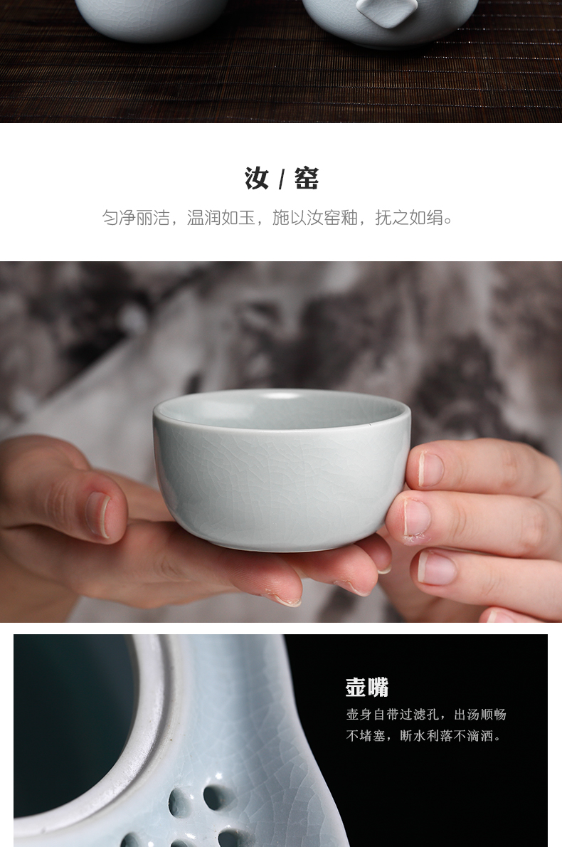 Three frequently hall your up crack cup portable travel kung fu tea set a pot of a cup of jingdezhen ceramic hand grasp pot