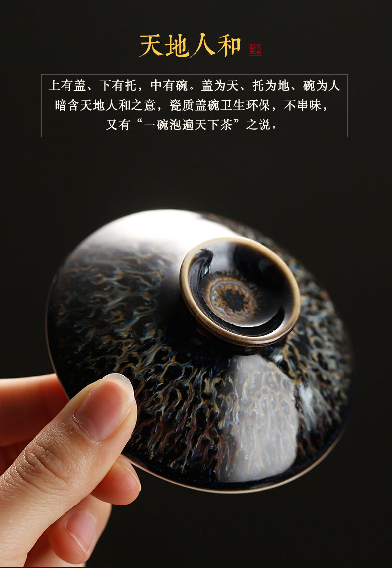 The three frequently tureen kung fu tea tea ware jingdezhen ceramics up three cups to use suit S11037