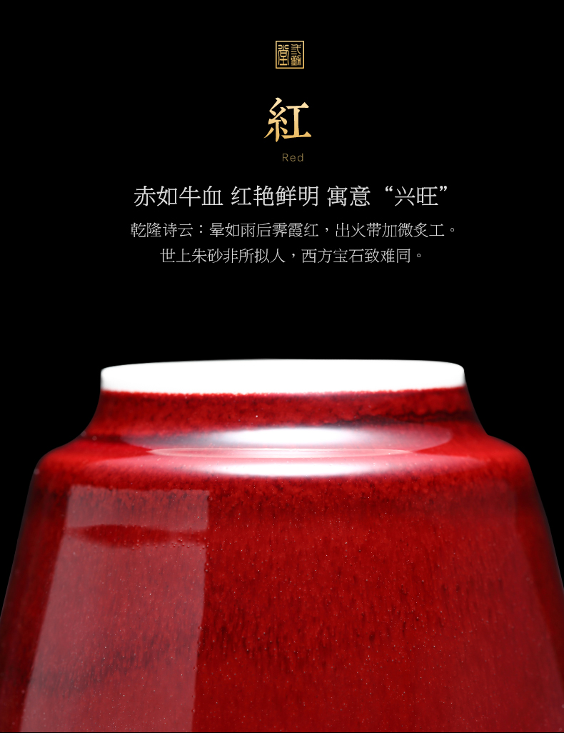 The three regular ruby red kung fu tea master of jingdezhen ceramic sample tea cup all hand small single CPU S41092