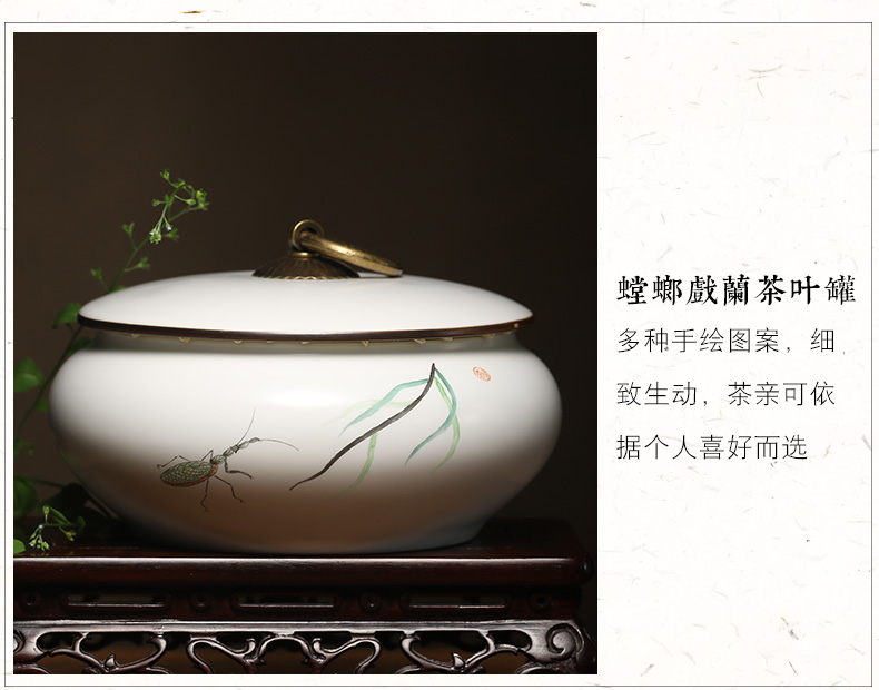 Three frequently hall jingdezhen ceramic tea pot large sealed as cans S52001 pu - erh tea store receives the manual hand - made tea