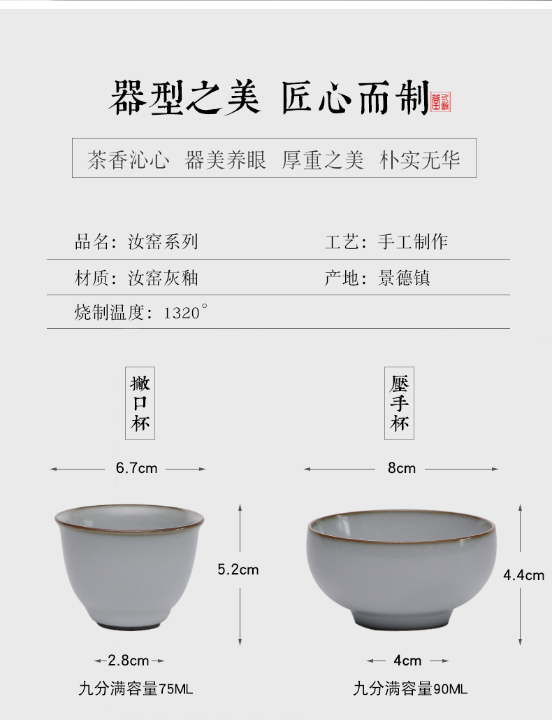 Three frequently hall your up ash glaze sample tea cup of jingdezhen ceramic cups kung fu tea set personal cup cup S44048 master