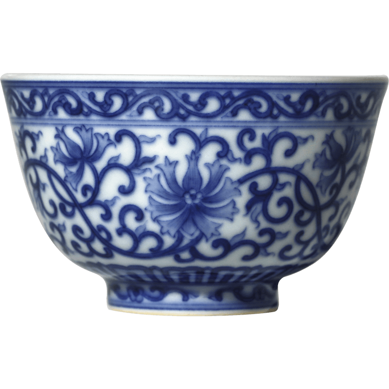 Three frequently hall of blue and white porcelain cups master cup single CPU jingdezhen ceramic kung fu tea pu - erh tea sample tea cup TZS335