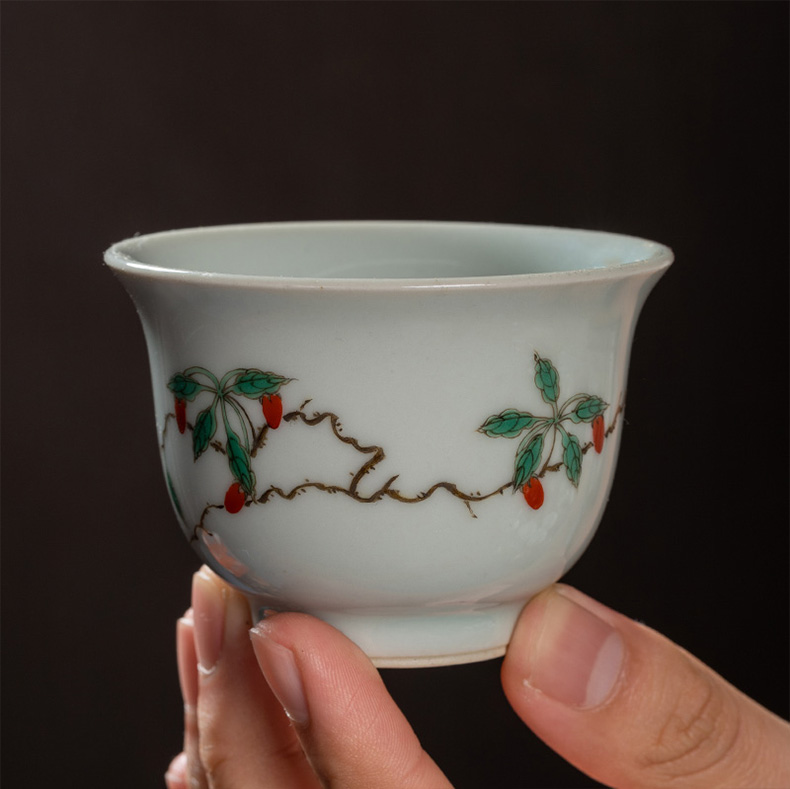 The three frequently plant ash of jingdezhen ceramic cups kung fu tea set sample tea cup hand - made S42254 literati, small single CPU