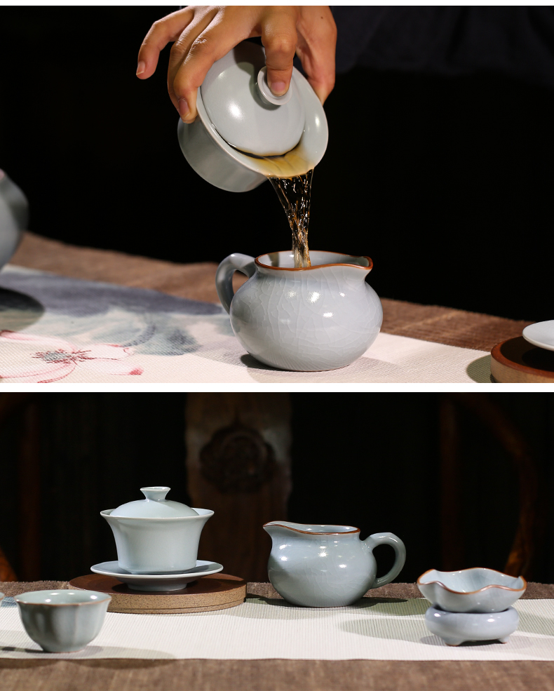 Three frequently hall your up ceramic fair keller) suit jingdezhen kung fu tea tea set points, greedy cup S34005