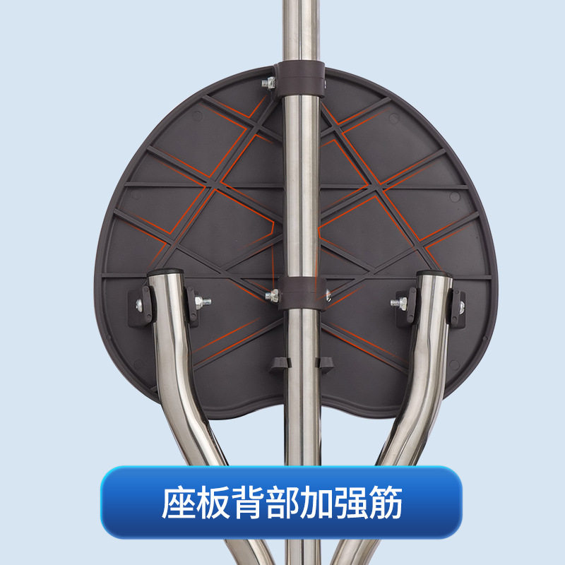 Multifunctional Elderly Crutch Stool, Curved Handle Crutch Stool, Triangular Crutch Stool with Seat Board, Foldable, Portable and Lightweight