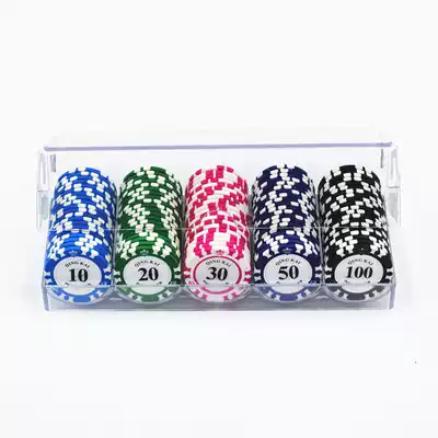 Customized mark new product 100 face value color pattern set clay mahjong chess and card room Hall card chip coin