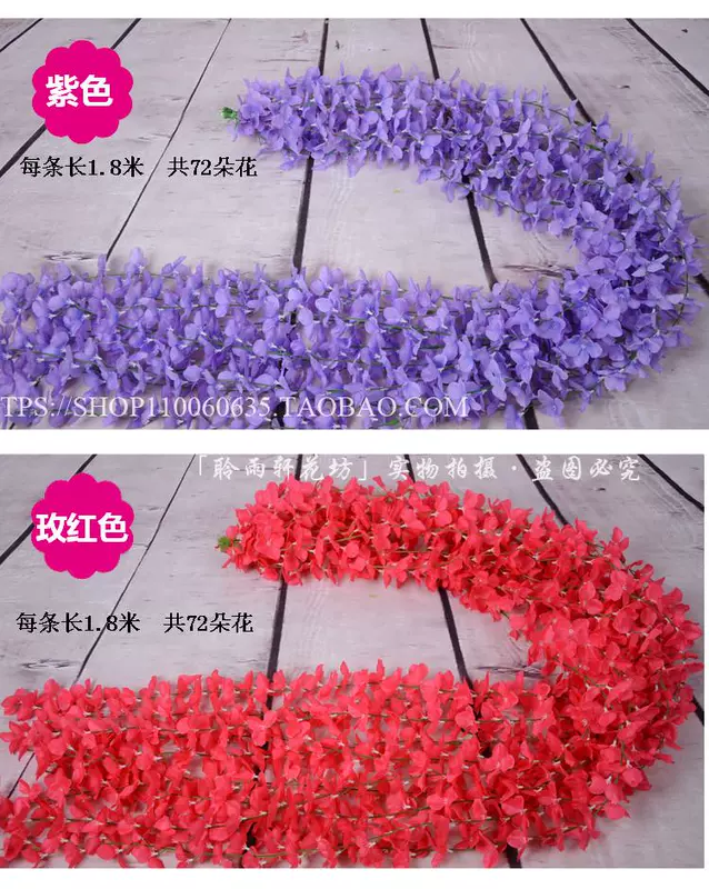 Mô phỏng Wisteria Hoa Bean Hoa cẩm tú cầu Chuỗi hoa Hoa nhựa Hoa giả Hoa cưới Arch Điều hòa nhiệt độ ống trang trí Hoa Vine - Hoa nhân tạo / Cây / Trái cây giả hạc hoa hồng đỏ