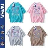 Хлопковая футболка с коротким рукавом, парная одежда для влюбленных, в американском стиле, оверсайз