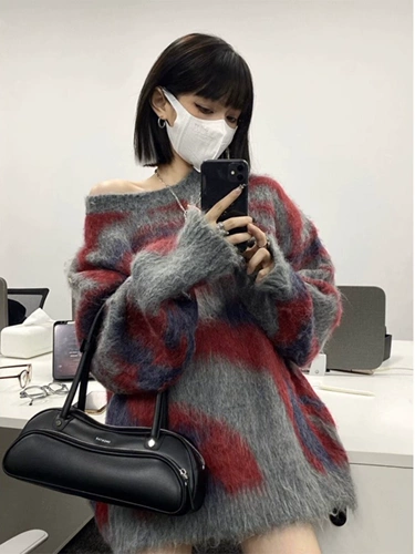 Ретро демисезонный японский трикотажный свитер подходит для мужчин и женщин для влюбленных, в американском стиле