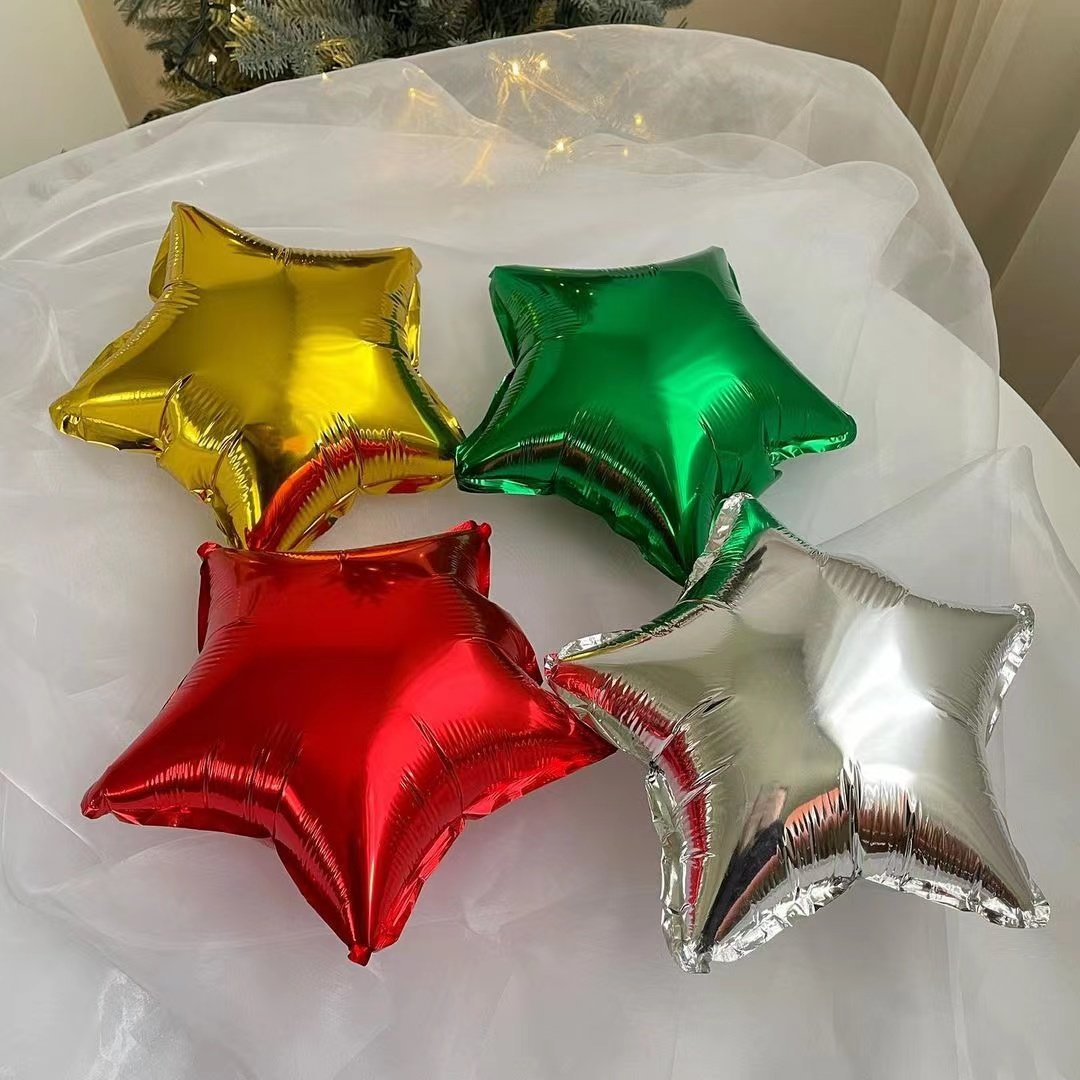 10-inch five-pointed star love decoration balloon aluminum film balloon birthday wedding decoration background wall event layout Chengdu