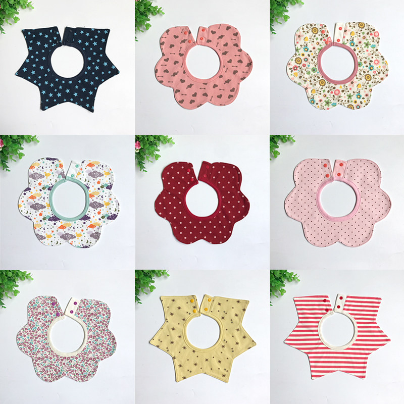 T1419 Baby Plum Blossom Anise Enclosure Pocket Baby Enclosure Pure Cotton Toddler Waterproof 360-degree swivel Saliva Scarves neck