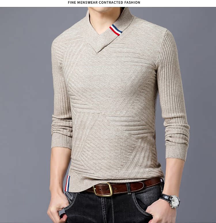 Áo len cashmere nam cổ chữ V mới chạm đáy áo Slim Erdos Áo len nam mùa đông co giãn áo len thủy triều áo len nam