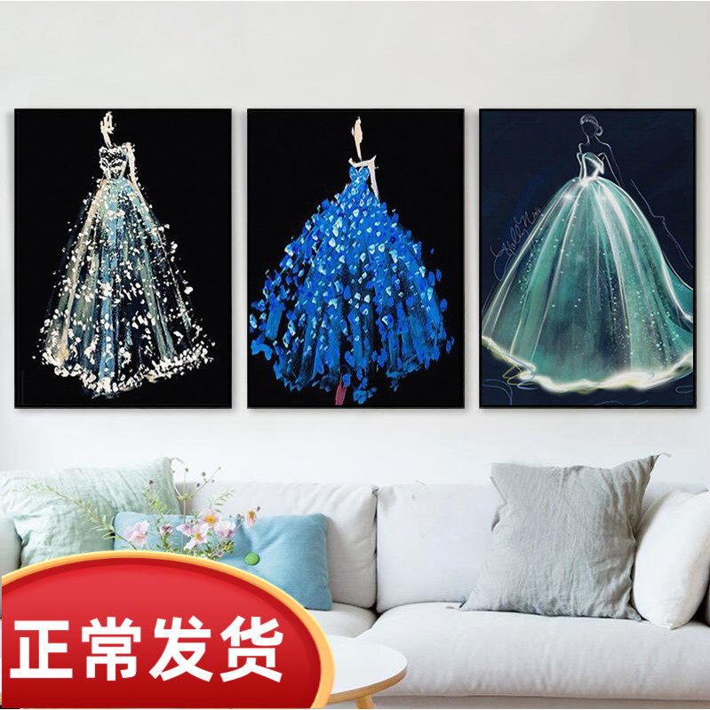 New line embroidered cross embroidered living room Bedroom wedding with small figure bride drawing minimalist modern wedding dress series kit