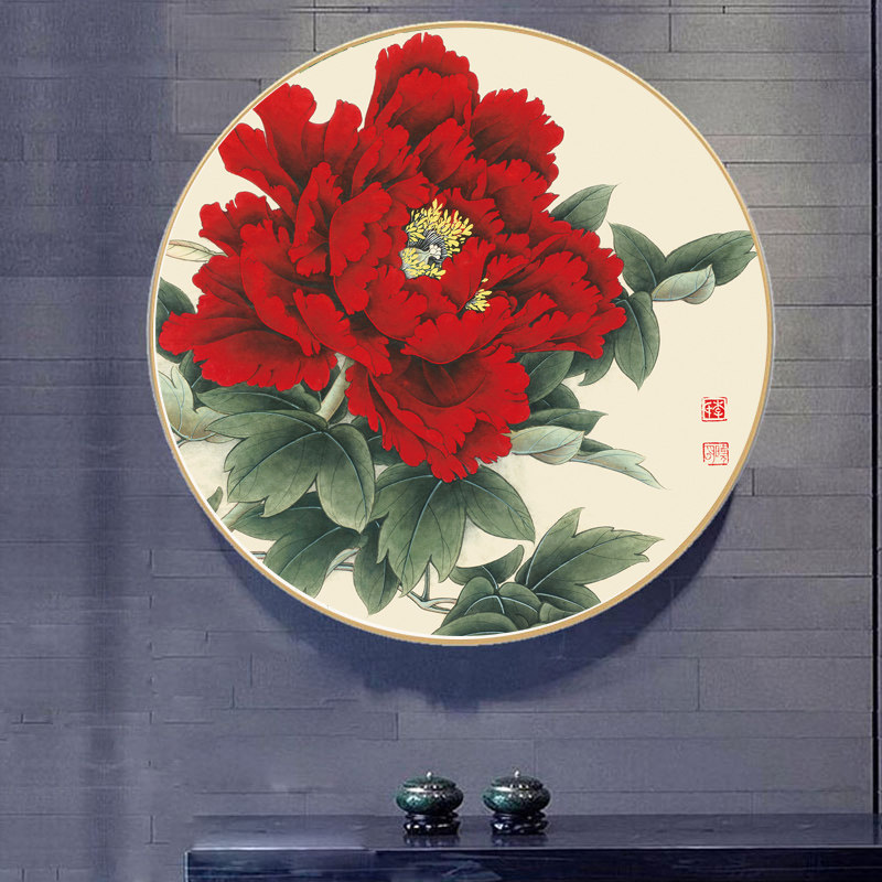 2021 new line embroidered small pieces cross embroidered living room with small flower opening rich and expensive peony home own thread embroidered with full embroidery