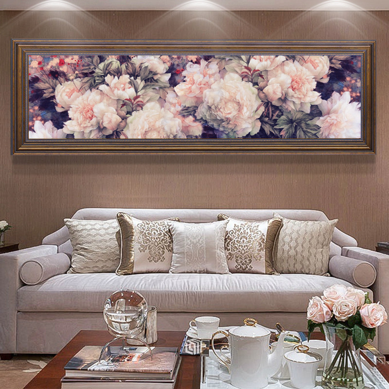 Mona Lisa Cross embroidered 2021 new embroidery flowers open rich peonies Living room itself embroidered with great atmosphere