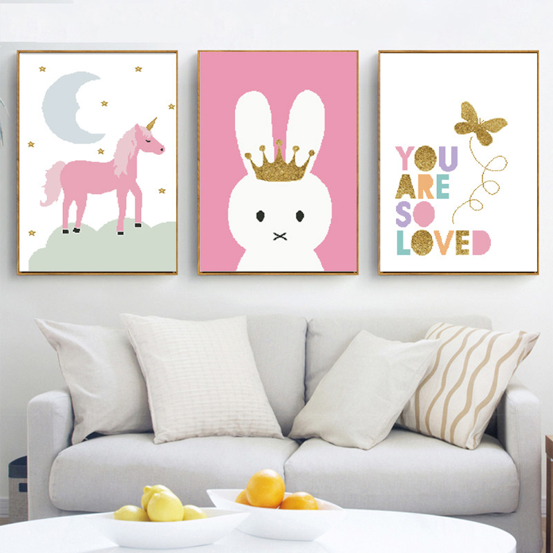 2020 Mona Lisa small piece Cross embroidered line embroidered new living room triptych cartoon small bedroom simple embroidery