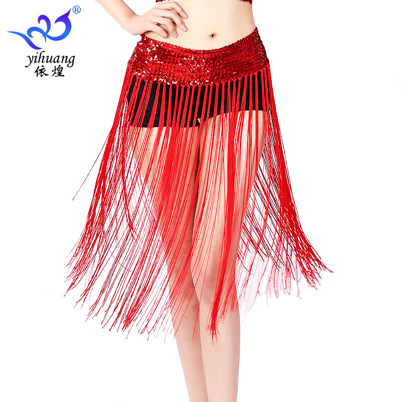 New belly leather dance waist chain flow Su waist towels belt throwback Elastic Scion Scarlet with Hip Towel Adult Female