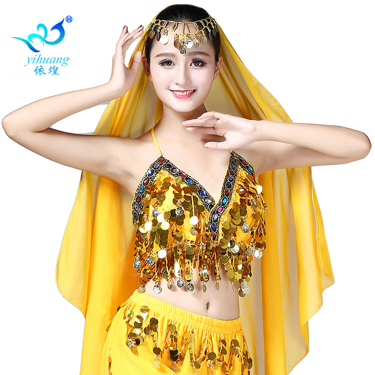 New belly dance sequin bra tops Indian tops perform dance practice dress sexy adult female