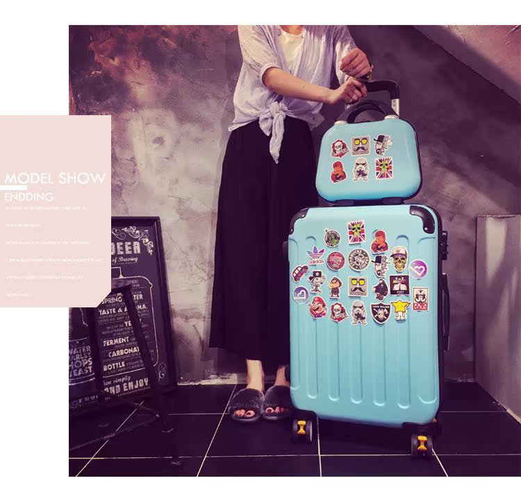 Trường hợp xe đẩy cá tính vali nam 28 vali hộp Hàn Quốc nam triều 24 inch mật khẩu sinh viên hộp hành lý nữ - Va li vali mini