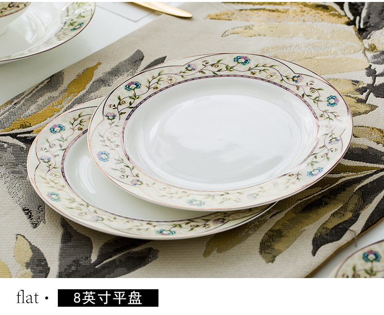 High dishes suit 56 skull jingdezhen porcelain tableware ceramics ten bowl dish plate household composition