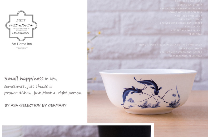 Every year more than 6 inches big rainbow such use ipads porcelain tableware set of jingdezhen blue and white porcelain bowl glair can microwave oven