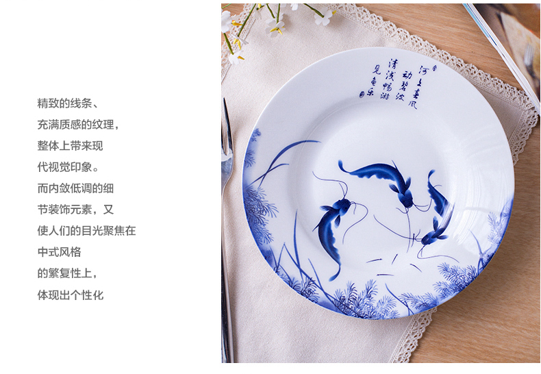 Jingdezhen blue and white porcelain plate plate ipads porcelain dish dish dish more tray was home every year