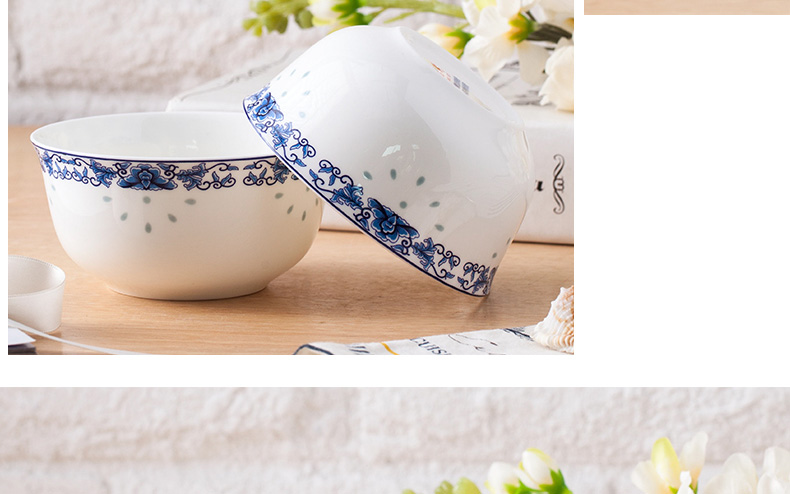 Jingdezhen ceramics ipads porcelain bowl set tableware rice bowls restoring ancient ways porringer combination of blue and white porcelain bowls to eat