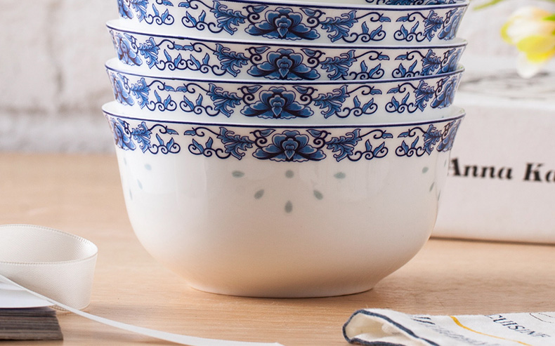 Jingdezhen ceramics ipads porcelain bowl set tableware rice bowls restoring ancient ways porringer combination of blue and white porcelain bowls to eat