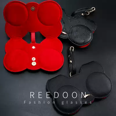 Personality fashion sun glasses glasses bag hanging bag on the sunglasses case clip to protect the eyes cute new Korean portable