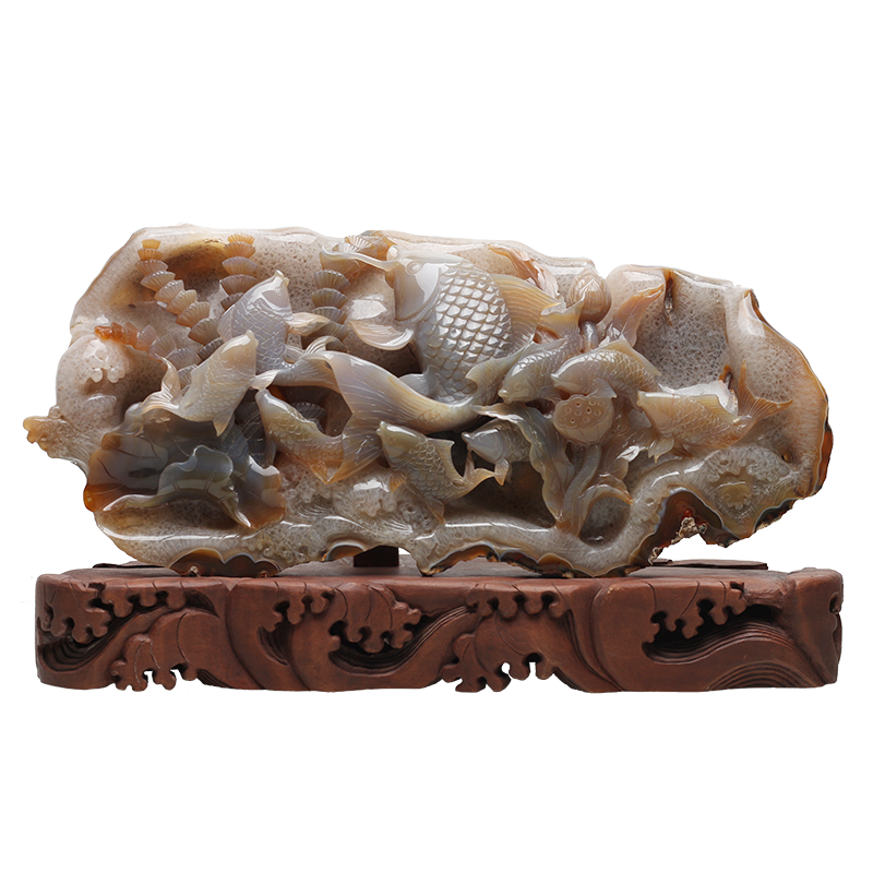中国 緑瑪瑙彫刻 鉢 M R4156 彫刻・オブジェ