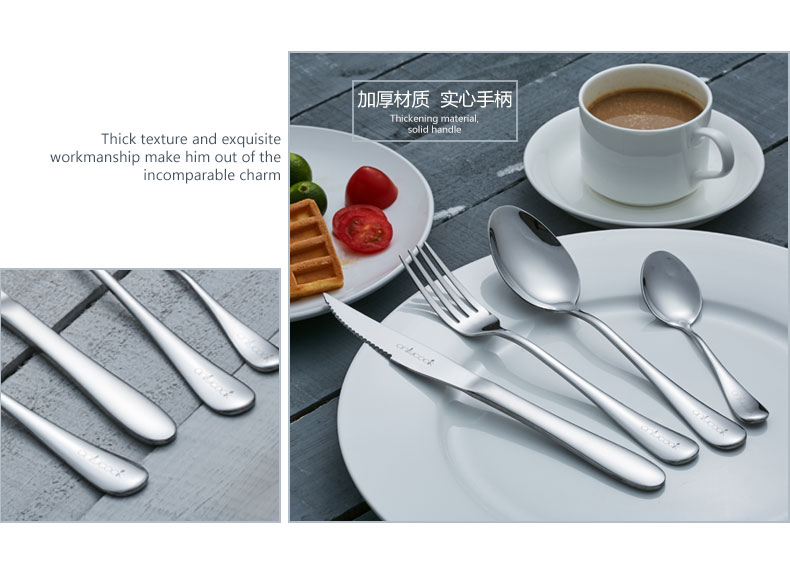 Onlycook hộ gia đình bằng thép không gỉ bộ dao kéo bít tết dao ba mảnh bộ dao Phong cách châu Âu Bộ đồ ăn phương Tây đĩa dùng 1 lần