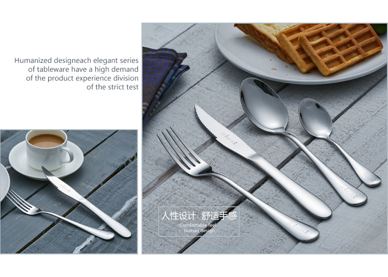 Onlycook hộ gia đình bằng thép không gỉ bộ dao kéo bít tết dao ba mảnh bộ dao Phong cách châu Âu Bộ đồ ăn phương Tây đĩa dùng 1 lần