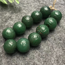 Antique Miscellaneous antique jade collection Emerald old Agate Ruyi pattern round beads Beads beads beads bracelet hand string
