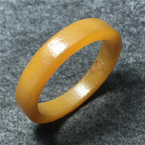 Natural old Agate yellow wide strip bracelet Vintage bracelet Orange peel pattern pulp old Agate bracelet