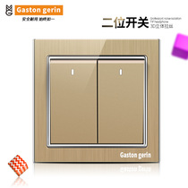 Melancholia M9 Brushed Gold Two-open Multi-Linked Two-position Midway Switch Household Type 86 Wall Dark Panel