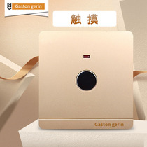 Type 86 Wall Dark Household Champagne Gold 2-Line Energy Saving Lamp led Touch Delay Switch Floor Sensing Switch