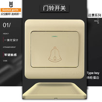 Model 86 Gold Dark Mounted Wall 220v Home Door Open Wired Ding Dong Button Doorbell Auto Reset Switch Panel