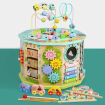 Jouet éducatif Montessori pour enfants enroulement de perles boîte au trésor pour léducation précoce cube en bois bouton multifonctionnel jouet de perles à enfiler