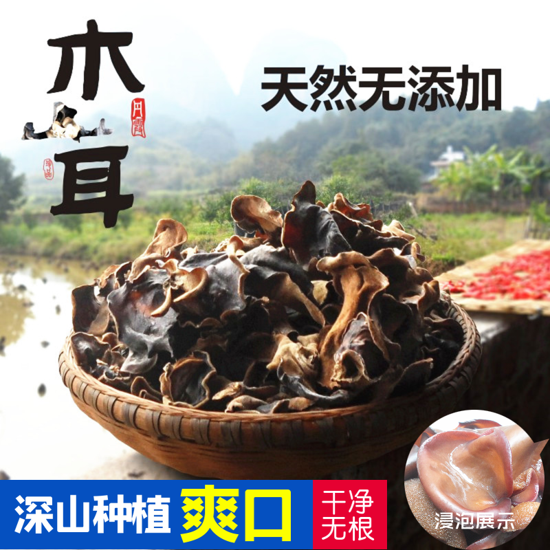 LINDEN BLACK FUNGUS:NORTHERN GUANGDONG specialty Shaoguan Renhua Nanxiong Lechang Sixing FUNGUS refreshing 500G