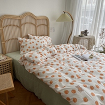 Ten ri - spring wind Original A - class double - layer gauze all cotton printing four pieces of pure cotton three - piece set of breathable sweat