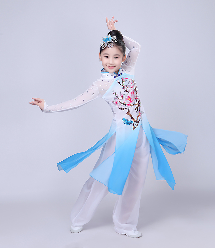 Mới của trẻ em trang phục khiêu vũ cổ điển cô gái ô múa khiêu vũ biểu diễn quần áo khiêu vũ quốc gia cô gái thanh lịch đồ tết cho bé gái